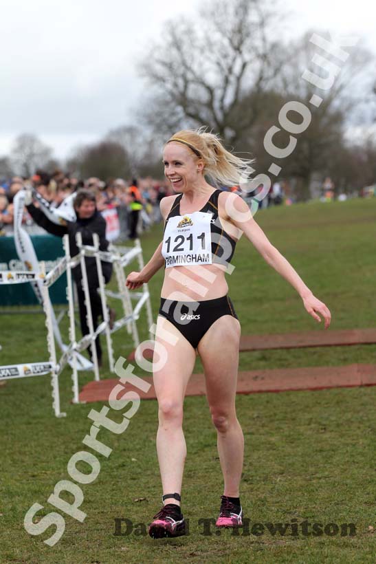 Gemma Steel (Leicestershire) wins the Senior Womens McCain Inter Counties Cross Country, Cofton Park, Birmingham.